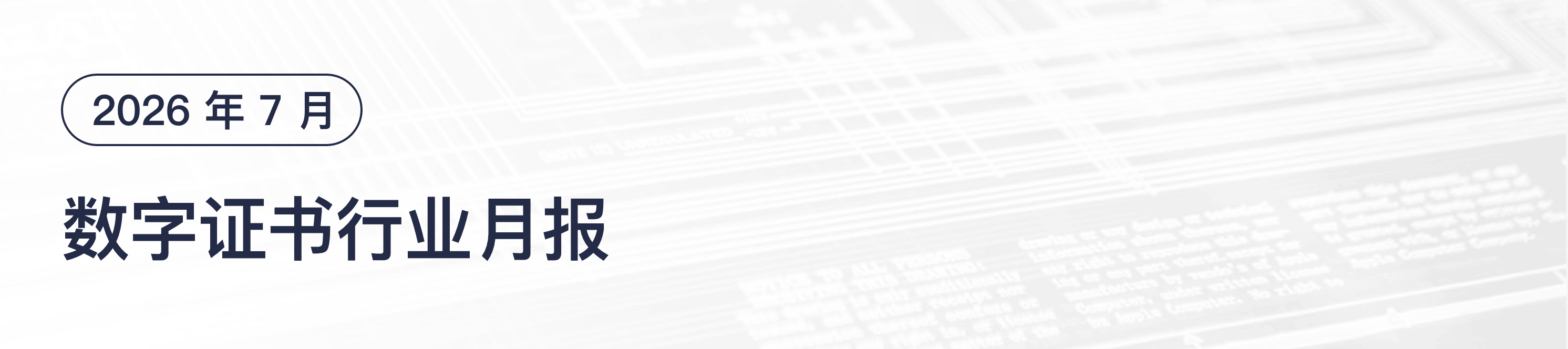 数字证书行业月度趋势观察报告 - 2026年07月