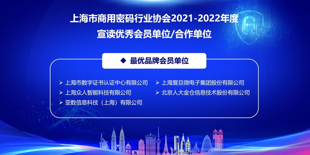荣获上海商密行业协会"最优品牌会员单位"